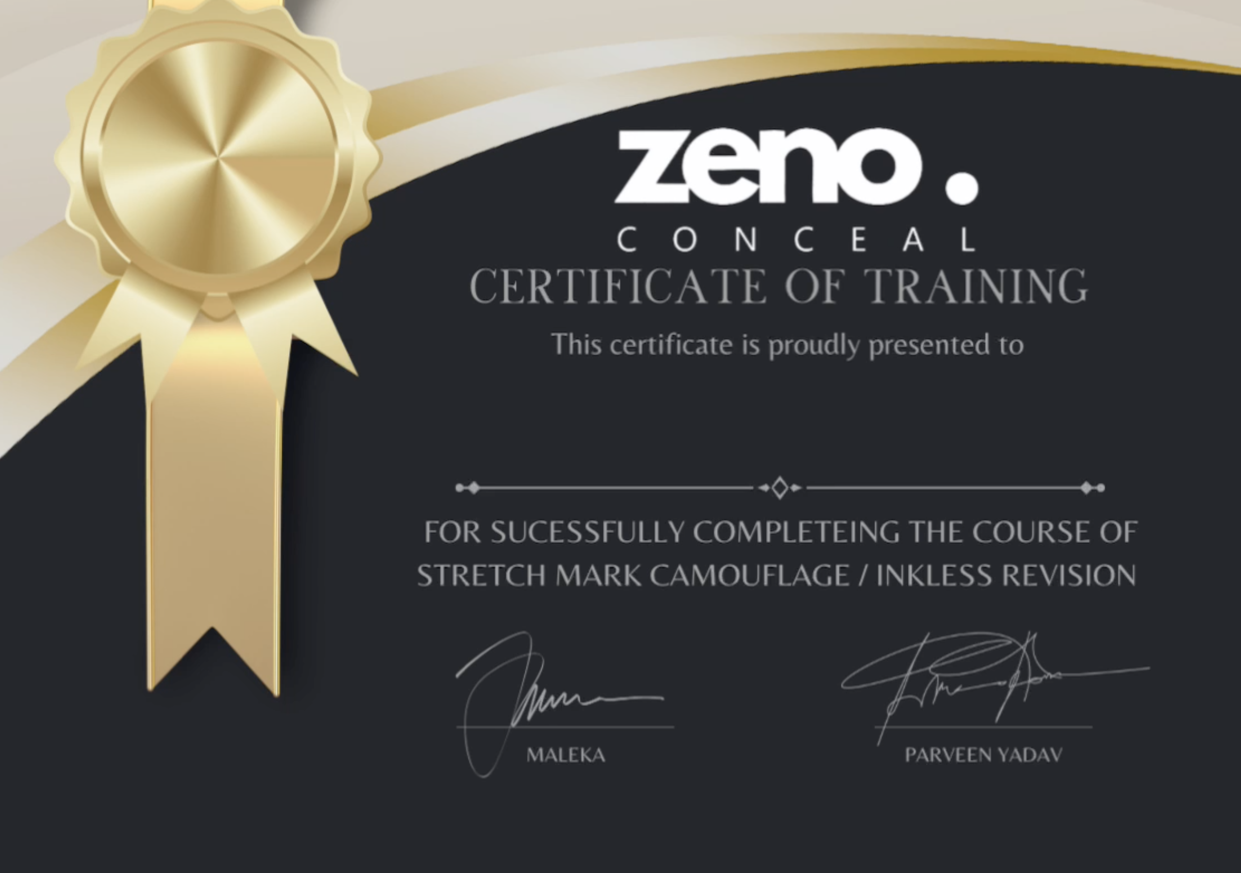 Zeno Conceal Academy Certificate